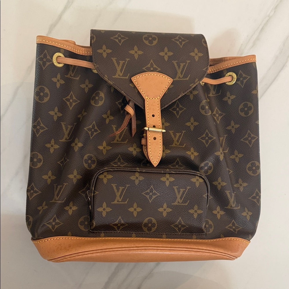 Louis Vuitton Monogram Canvas Drawstring Backpack with Vachetta Trim